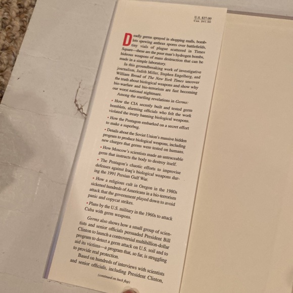 “Germs,” hardcover with dust jacket - Picture 3 of 3